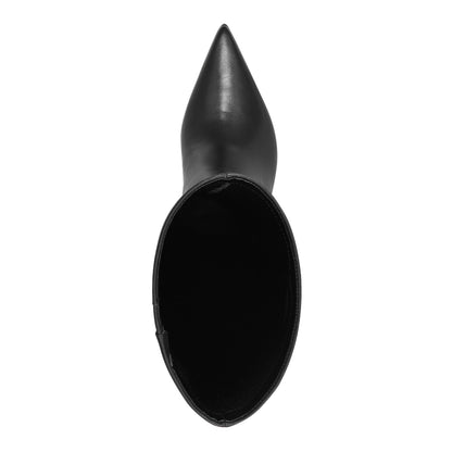 Estella Knee High Leather Boot - Black Leather | Marc Fisher