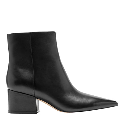 Alfie Block Heel Leather Ankle Bootie - Black Leather | Marc Fisher
