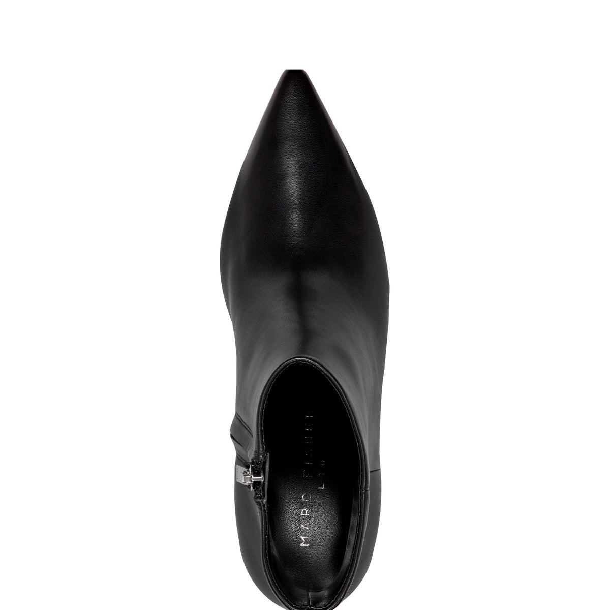 Alfie Block Heel Leather Ankle Bootie - Black Leather | Marc Fisher