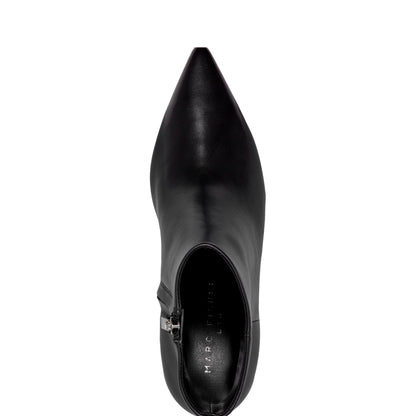 Alfie Block Heel Leather Ankle Bootie - Black Leather | Marc Fisher
