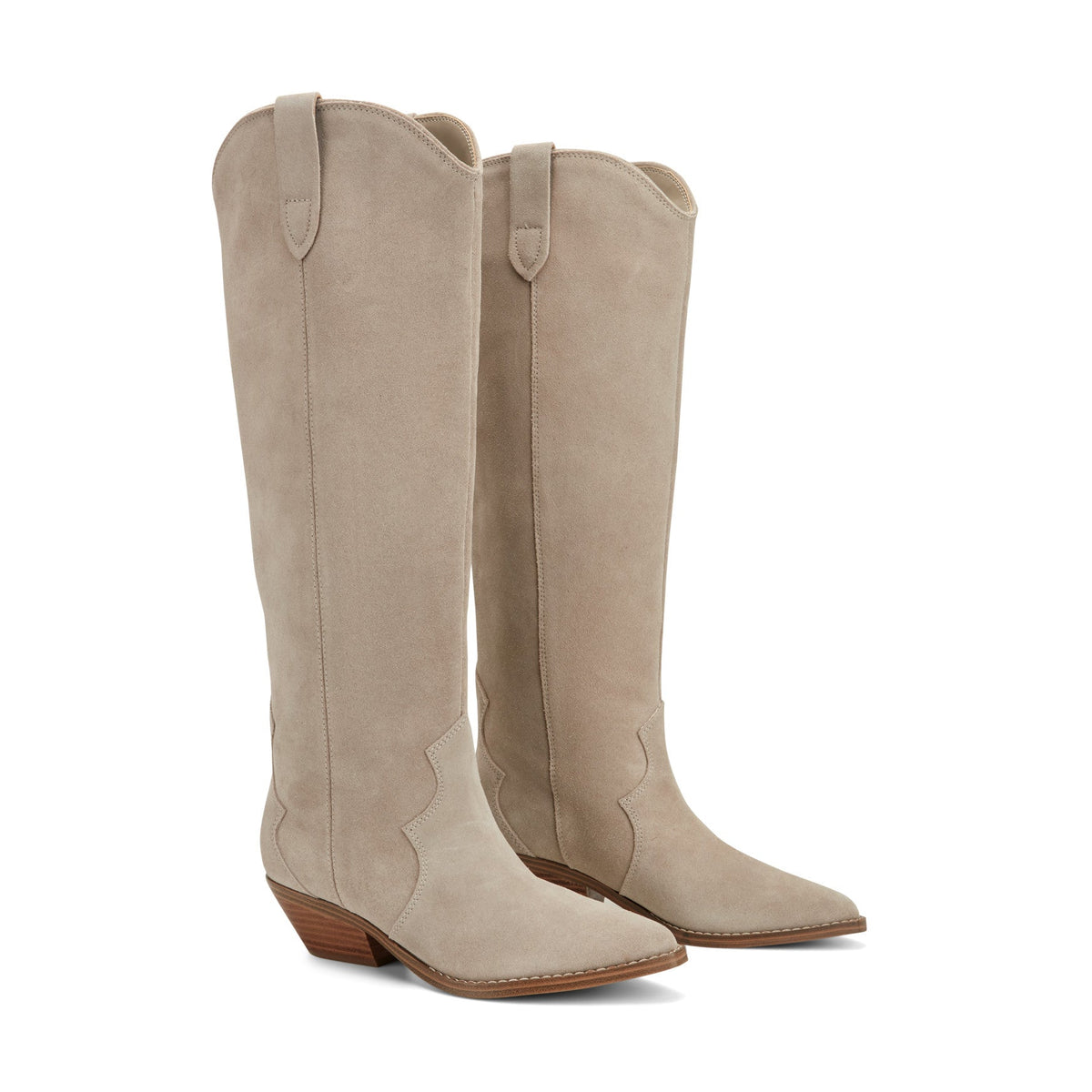 Ander Leather Western Boot - Taupe | Marc Fisher