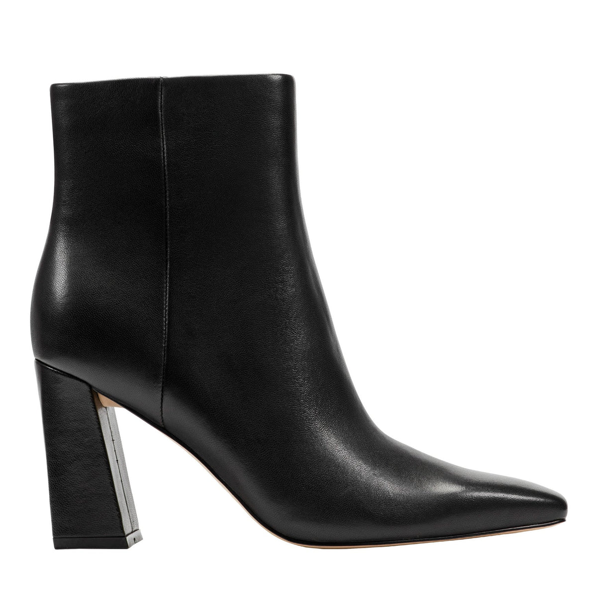 Novella Block Heel Leather Ankle Bootie - Black Leather | Marc Fisher