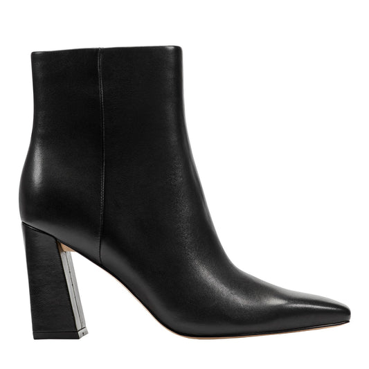 Novella Block Heel Leather Ankle Bootie - Black Leather | Marc Fisher