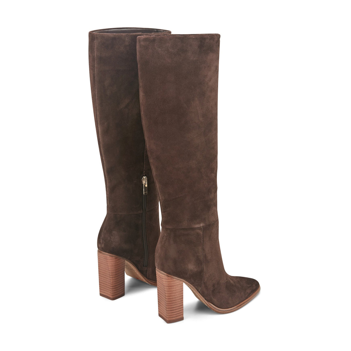 Lannie Dress Leather Boot - Dark Brown Suede | Marc Fisher