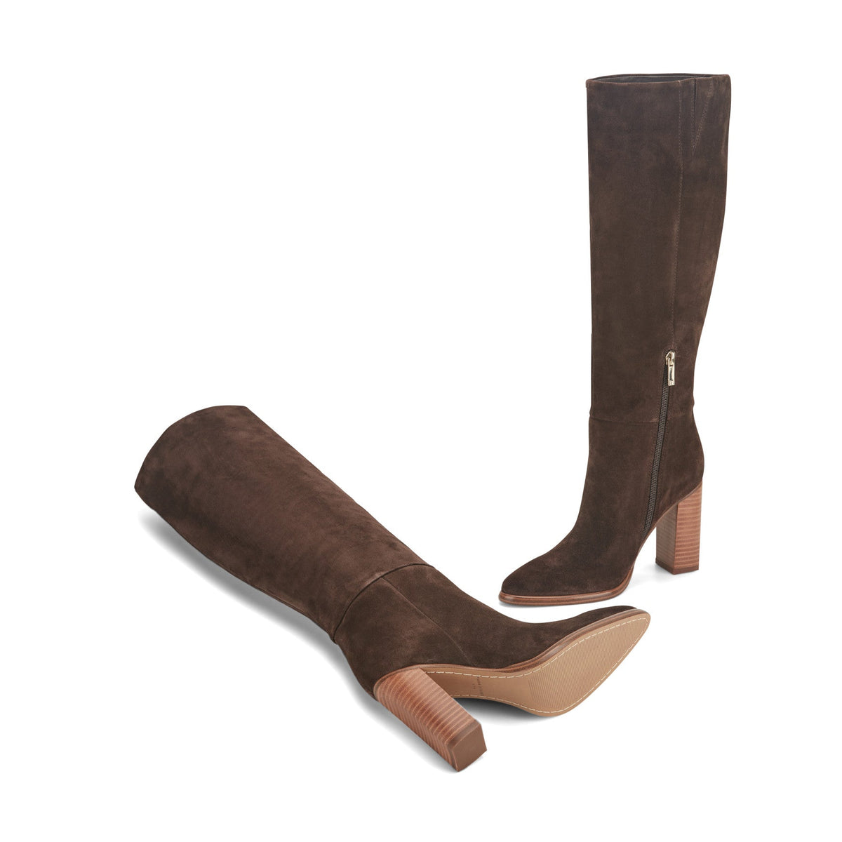 Lannie Dress Leather Boot - Dark Brown Suede | Marc Fisher