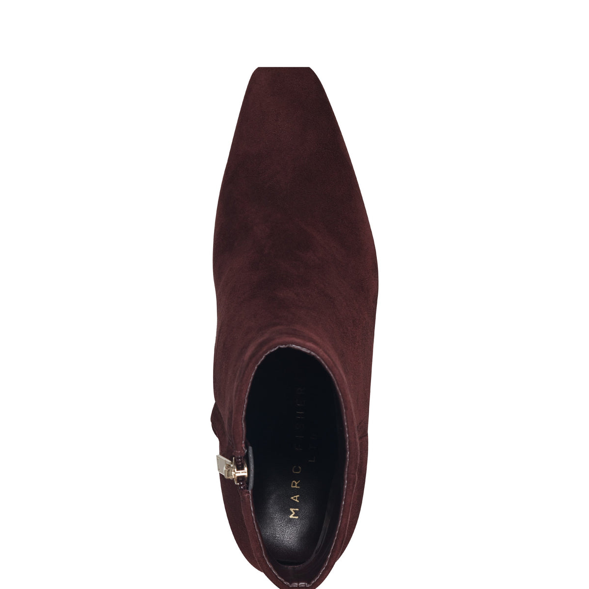 Novella Block Heel Leather Ankle Bootie - Dark Red Suede | Marc Fisher