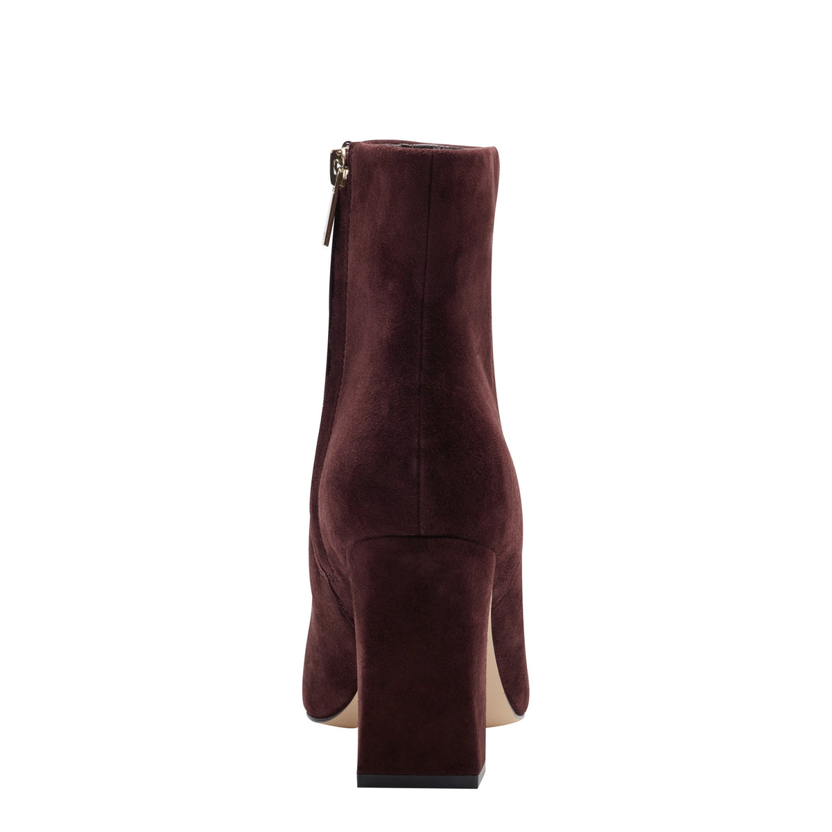 Novella Block Heel Leather Ankle Bootie - Dark Red Suede | Marc Fisher