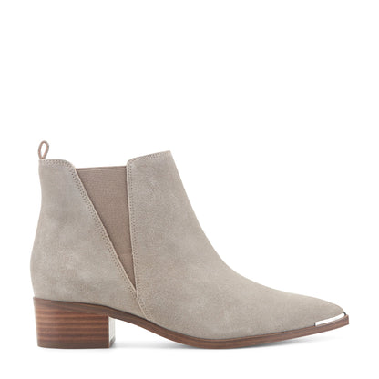 Yale Pointy Toe Chelsea Leather Bootie - Taupe Suede | Marc Fisher