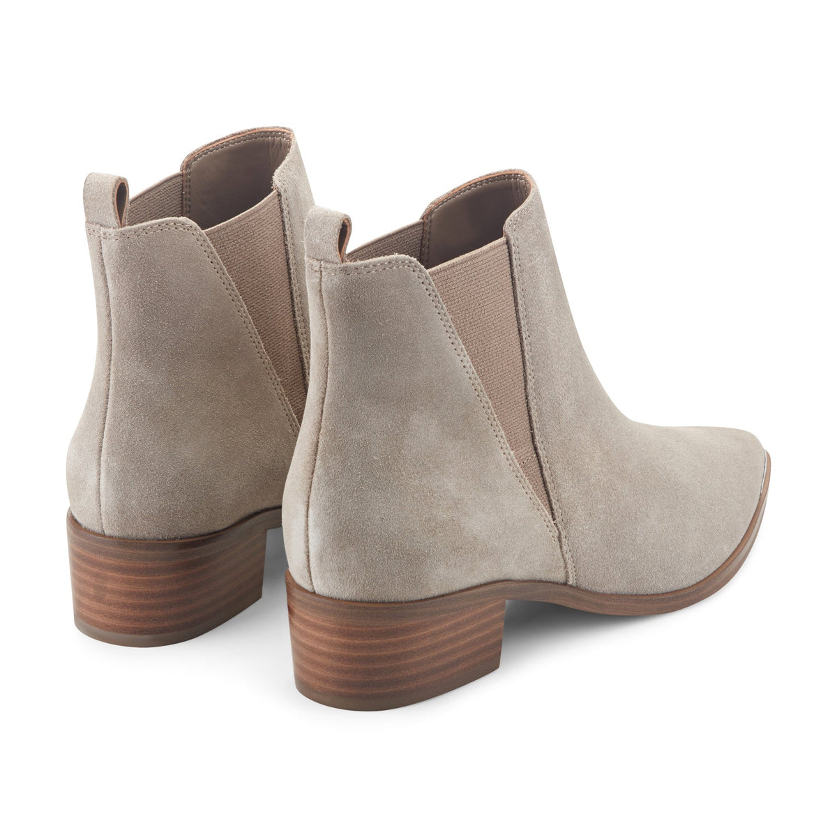 Yale Pointy Toe Chelsea Leather Bootie - Taupe Suede | Marc Fisher