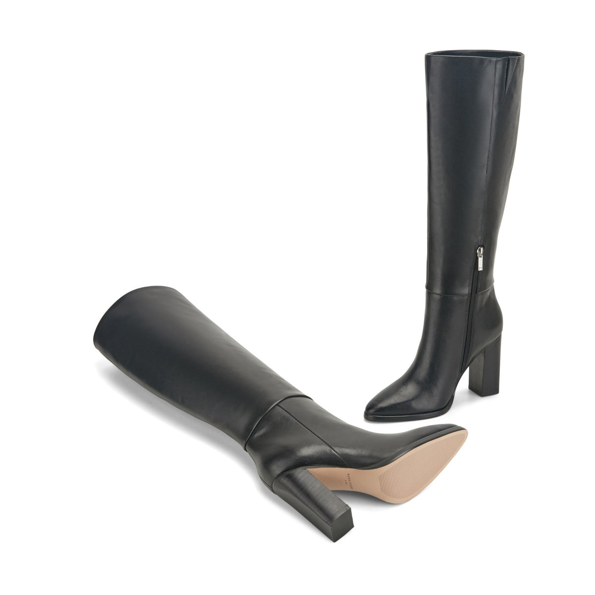 Lannie Dress Leather Boot - Black Leather | Marc Fisher