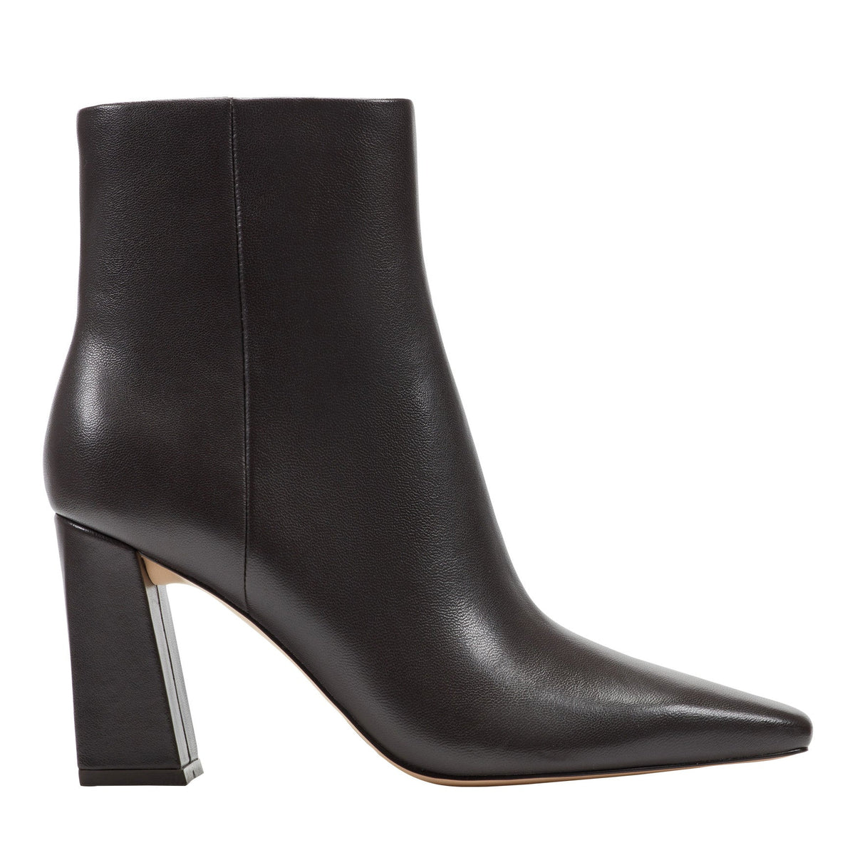 Novella Block Heel Leather Ankle Bootie - Dark Brown Leather | Marc Fisher
