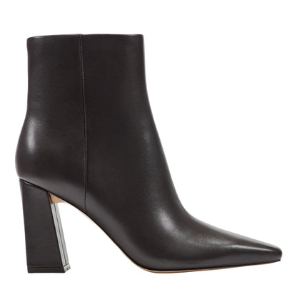 Novella Block Heel Leather Ankle Bootie - Dark Brown Leather | Marc Fisher