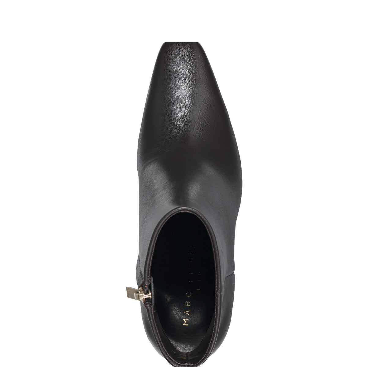 Novella Block Heel Leather Ankle Bootie - Dark Brown Leather | Marc Fisher