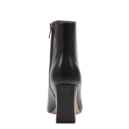 Novella Block Heel Leather Ankle Bootie - Dark Brown Leather | Marc Fisher