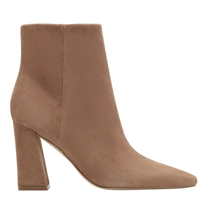 Yanara Heeled Leather Bootie - Natural Suede | Marc Fisher