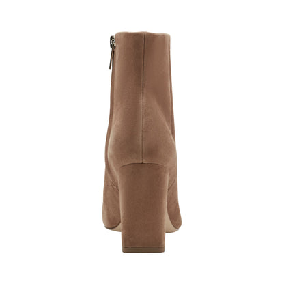 Yanara Heeled Leather Bootie - Natural Suede | Marc Fisher