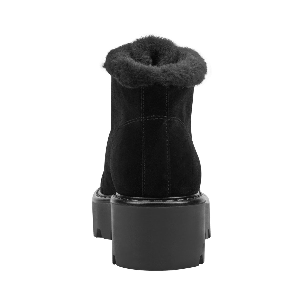 Percy Lug Sole Bootie - Black Suede | Marc Fisher