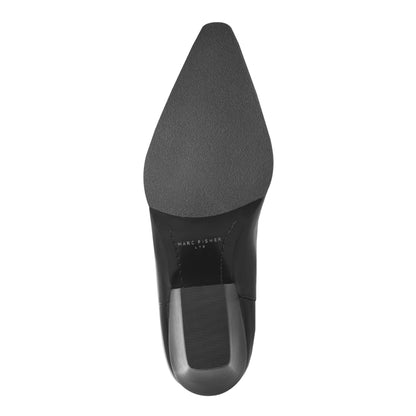 Tarrie Block Heel Leather Boot - Black Leather | Marc Fisher