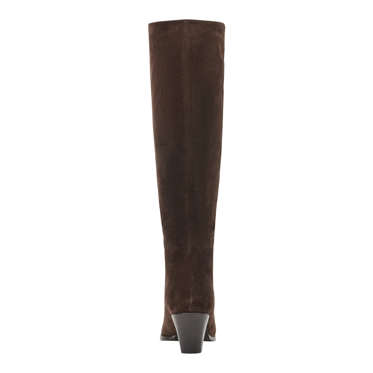 Tarrie Block Heel Leather Boot - Dark Brown Suede | Marc Fisher