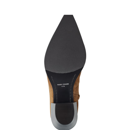 Giulie Western Leather Ankle Bootie - Natural Suede | Marc Fisher
