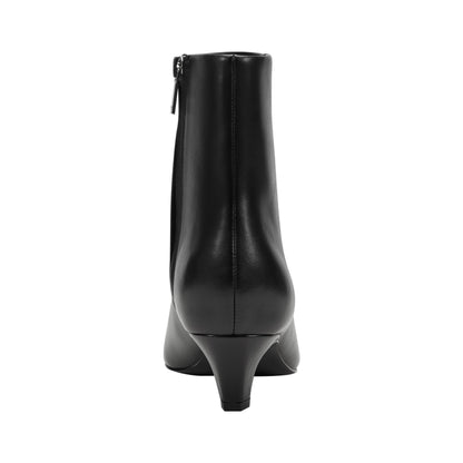 Danai Kitten Heel Leather Ankle Bootie - Black Leather | Marc Fisher