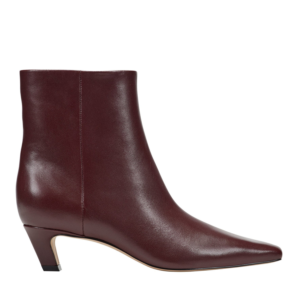 Danai Kitten Heel Leather Ankle Bootie - Dark Red Leather | Marc Fisher