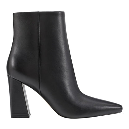 Yanara Heeled Leather Bootie - Black Leather | Marc Fisher