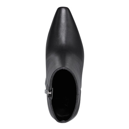 Yanara Heeled Leather Bootie - Black Leather | Marc Fisher