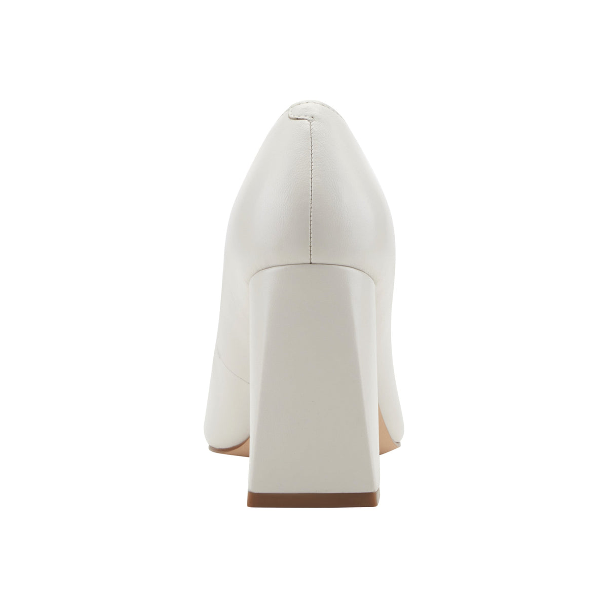 Minny Leather Block Heel Pump - Ivory Leather | Marc Fisher