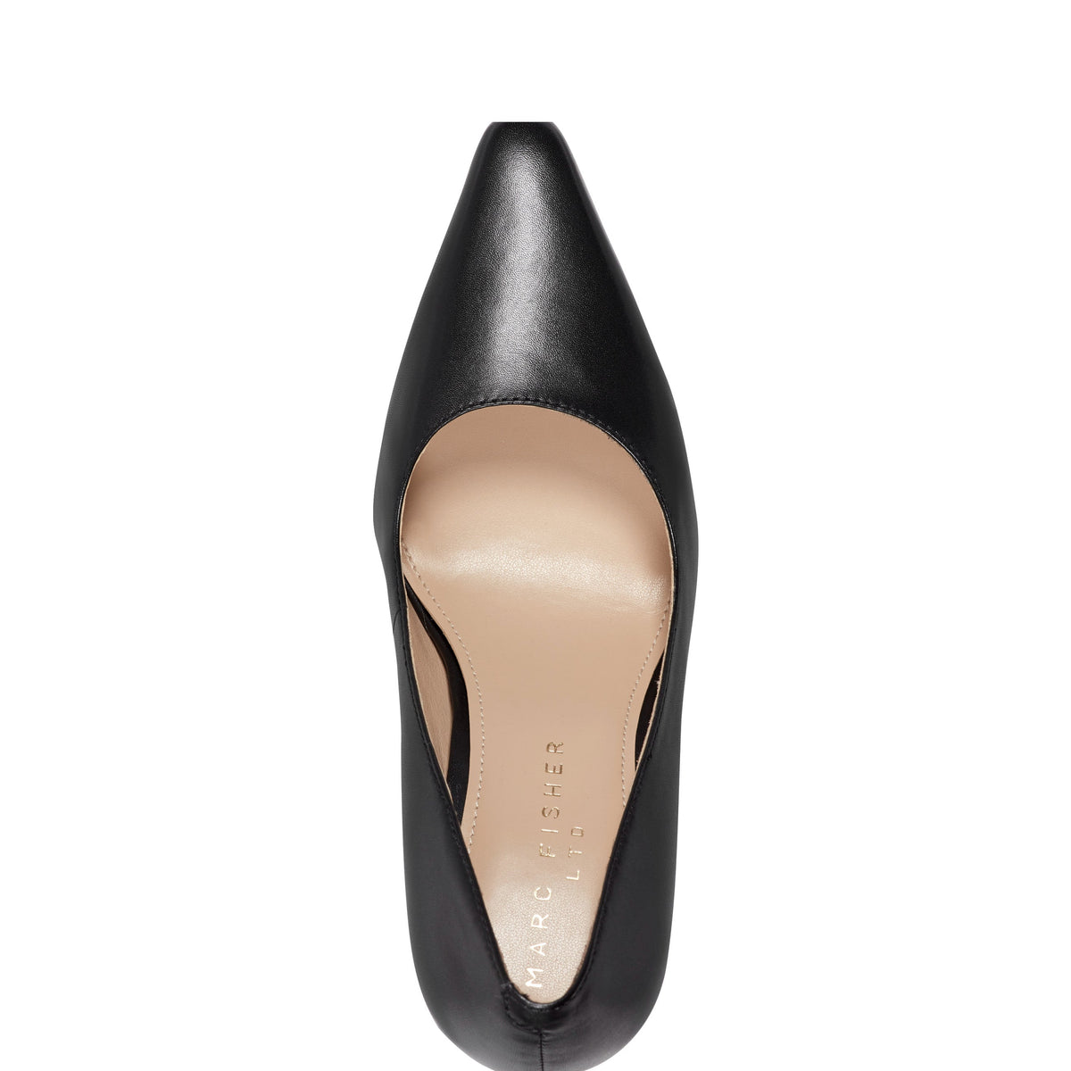 Minny Leather Block Heel Pump - Black Leather | Marc Fisher
