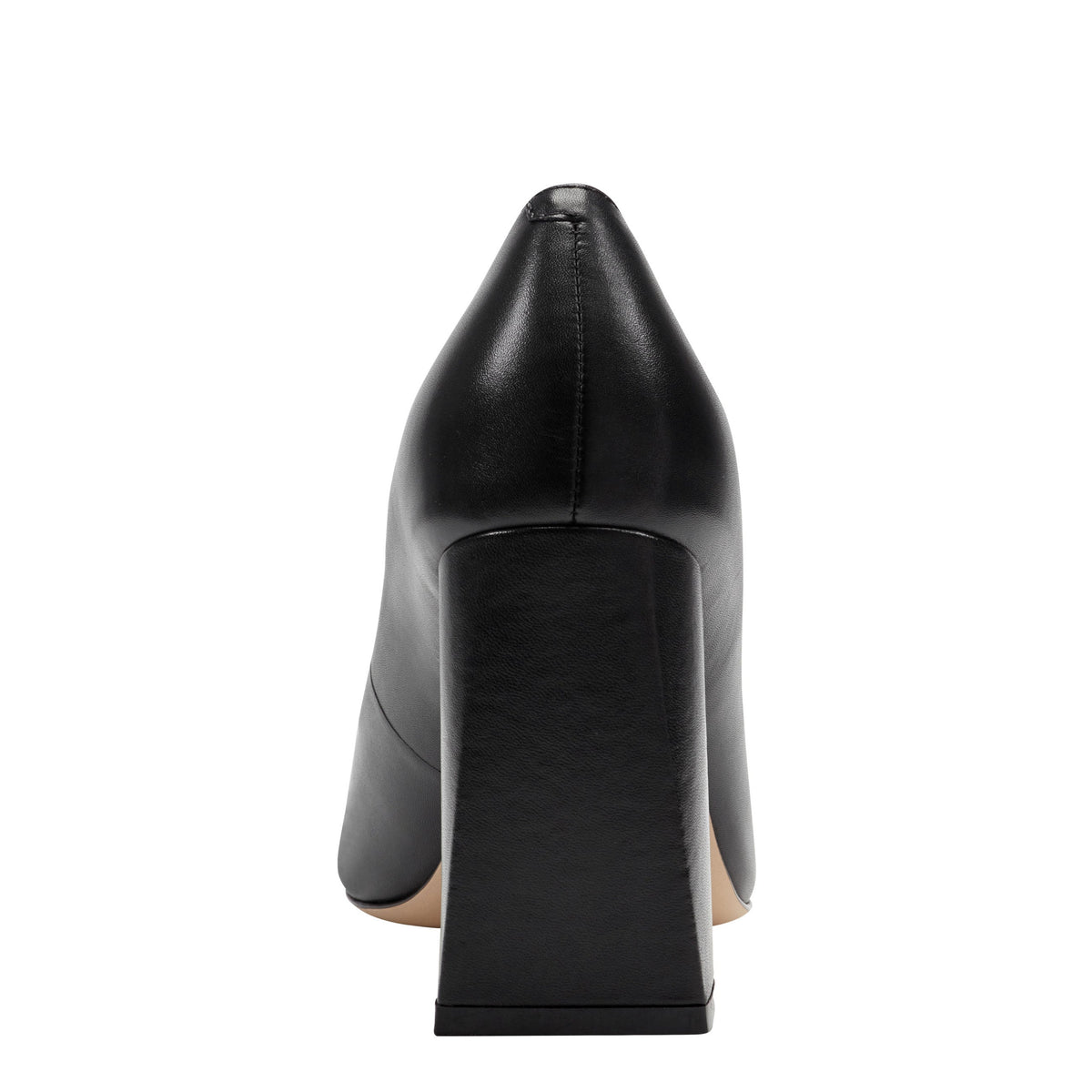 Minny Leather Block Heel Pump - Black Leather | Marc Fisher
