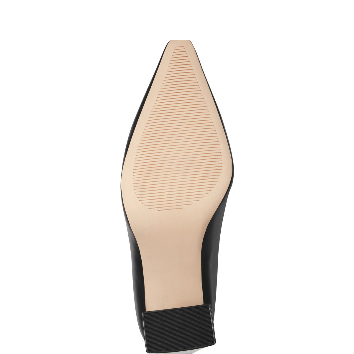 Minny Leather Block Heel Pump - Black Leather | Marc Fisher