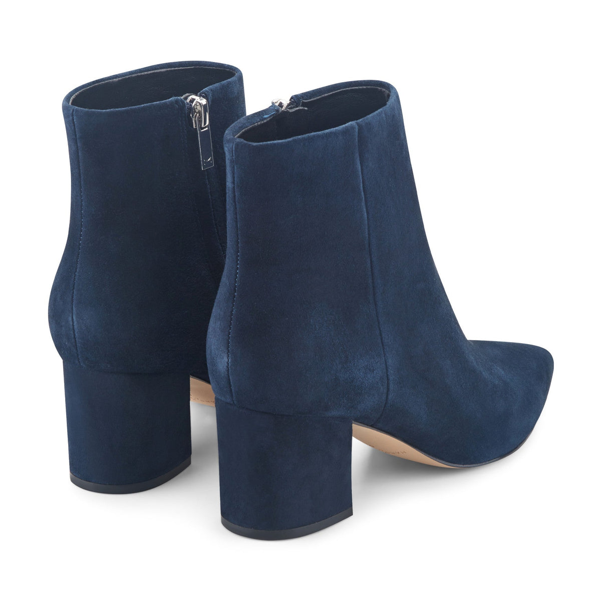 Jarli Pointy Leather Ankle Bootie - Navy Suede | Marc Fisher