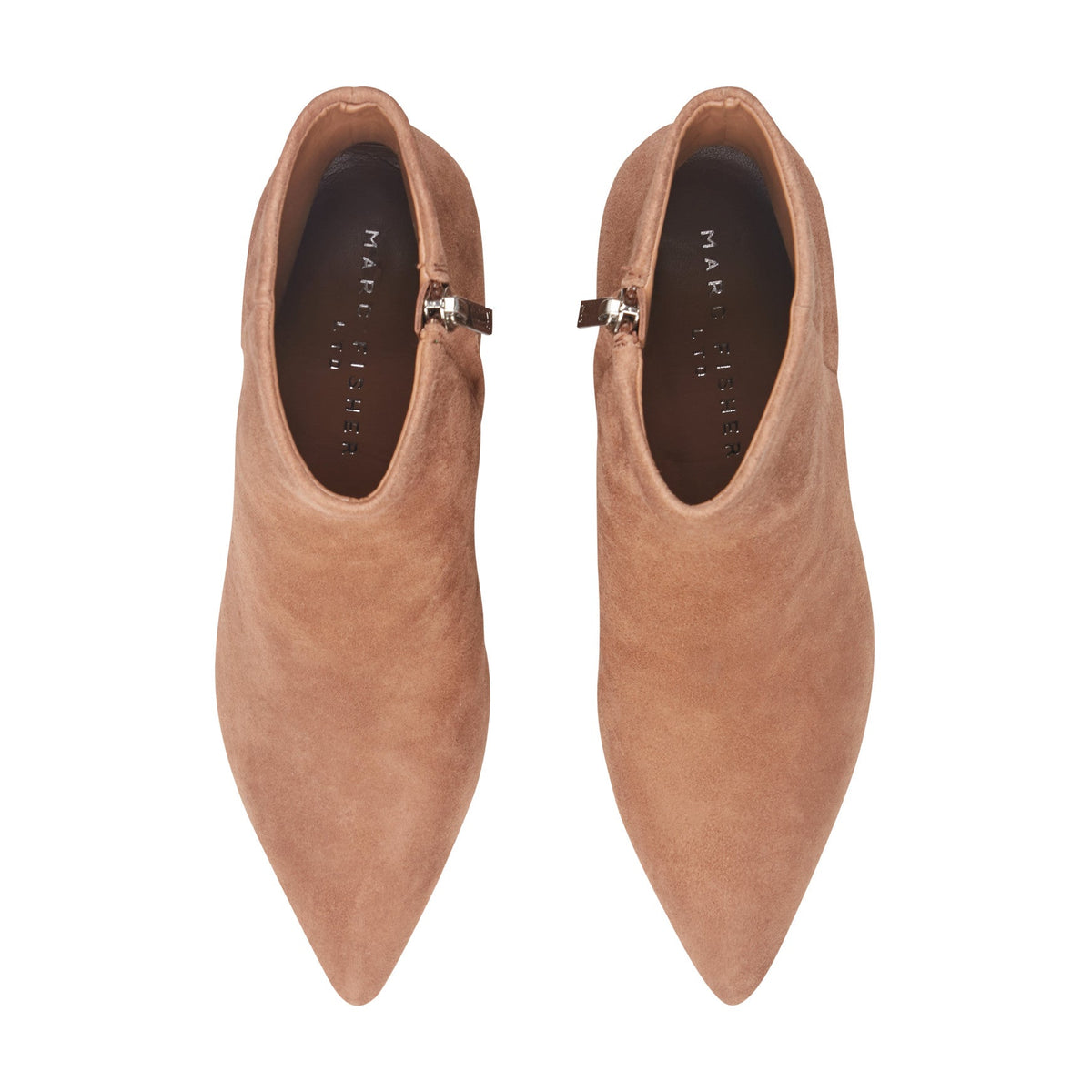 Jarli Pointy Leather Ankle Bootie - Brown Suede | Marc Fisher