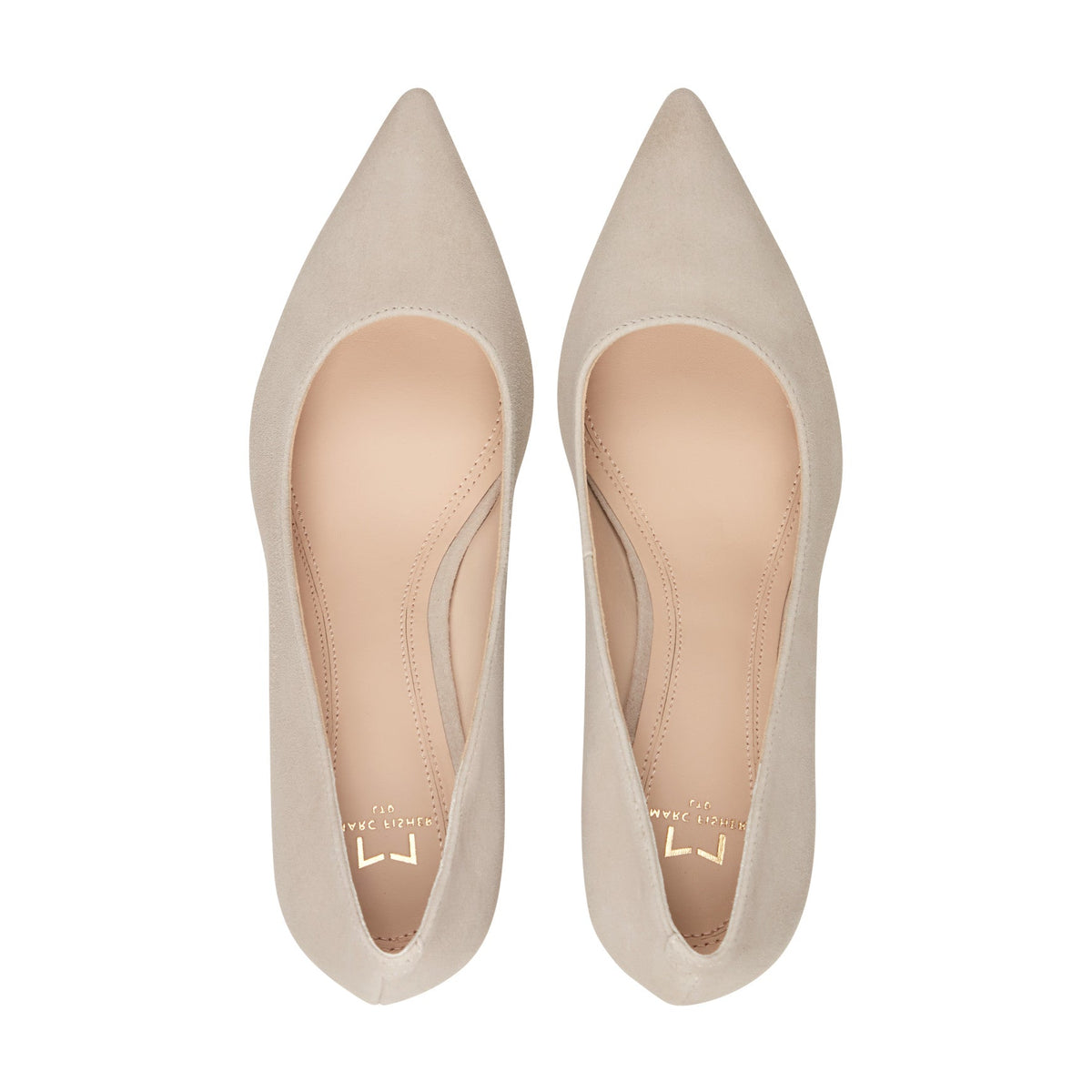 Zala Block Heel Pointy Toe Pump - Natural Suede | Marc Fisher