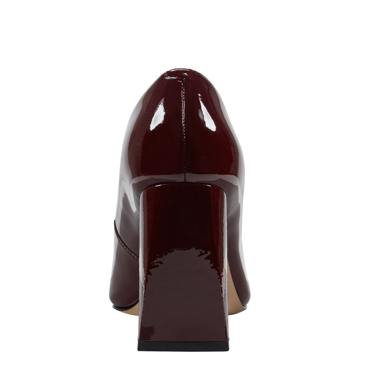 Minny Leather Block Heel Pump - Merlot Patent Leather | Marc Fisher