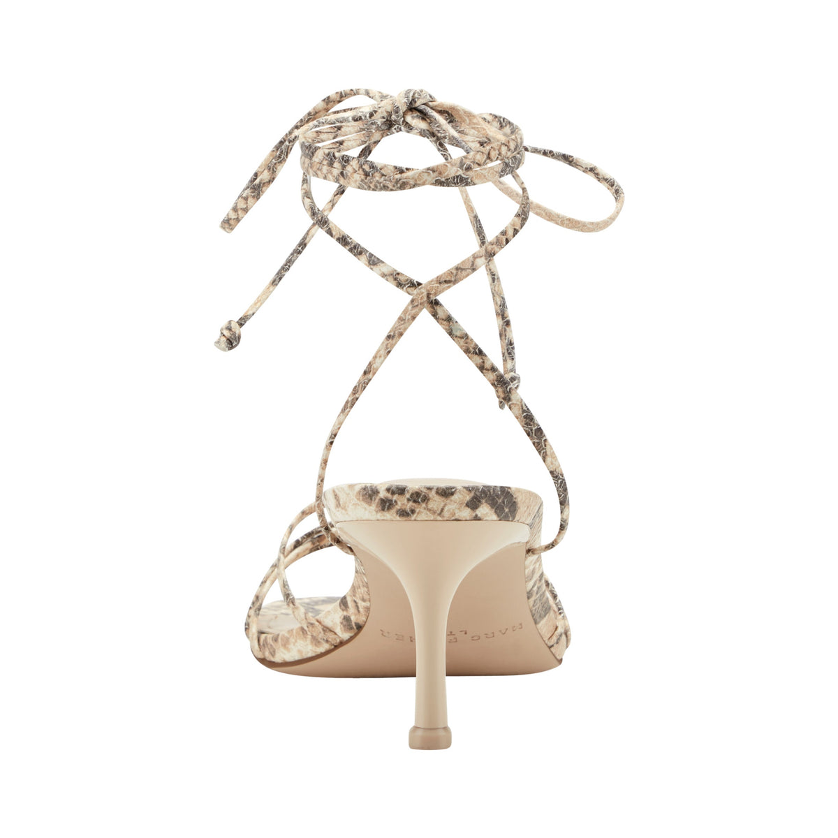 Gineva Leather Ankle Wrap Sandal - Snake Printed Leather | Marc Fisher
