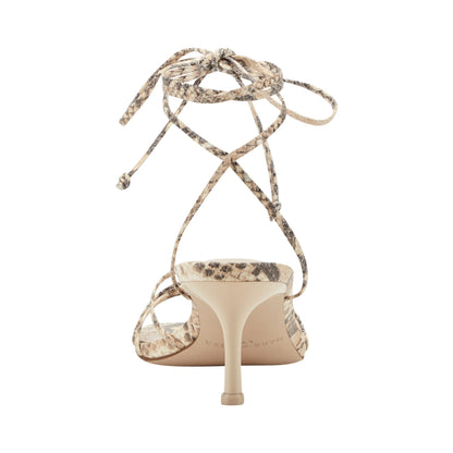 Gineva Leather Ankle Wrap Sandal - Snake Printed Leather | Marc Fisher