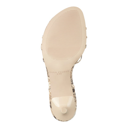 Gineva Leather Ankle Wrap Sandal - Snake Printed Leather | Marc Fisher