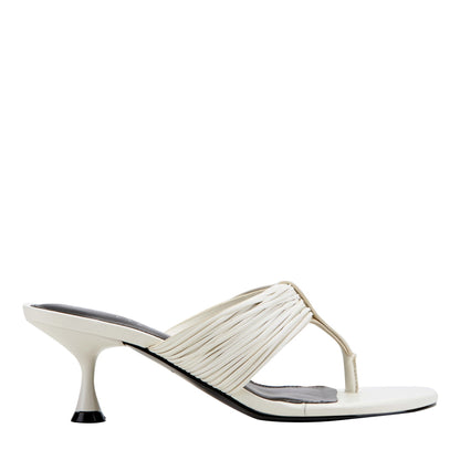 Pamilla Leather Heeled Thong Sandal - Cream Leather | Marc Fisher