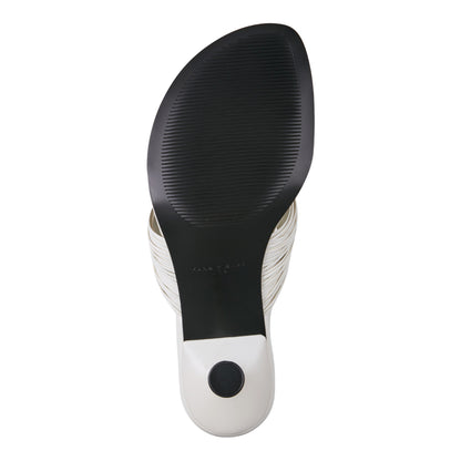 Pamilla Leather Heeled Thong Sandal - Cream Leather | Marc Fisher