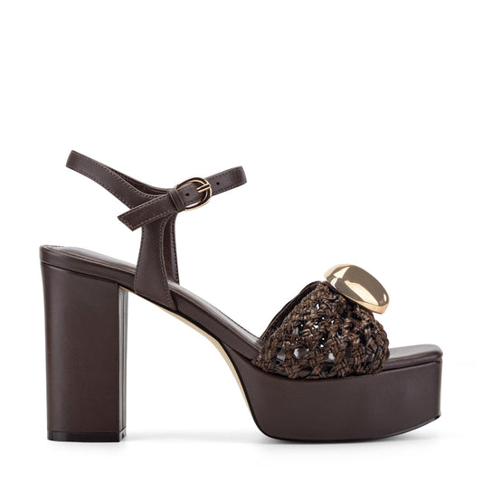 Cabell Platform Sandal - Dark Brown | Marc Fisher