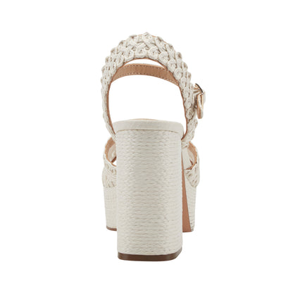 Chayse Platform Sandal - White Raffia | Marc Fisher