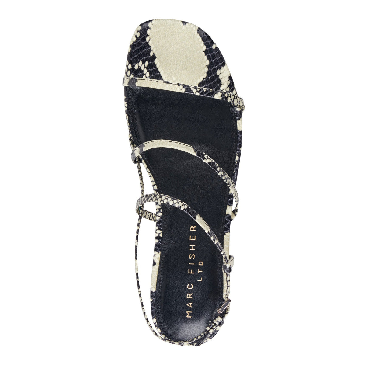 Elysha Leather Flat Sandal - Snake Printed Leather | Marc Fisher