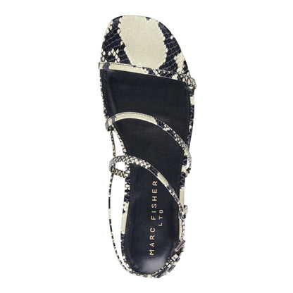 Elysha Leather Flat Sandal - Snake Printed Leather | Marc Fisher