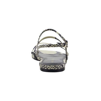 Elysha Leather Flat Sandal - Snake Printed Leather | Marc Fisher