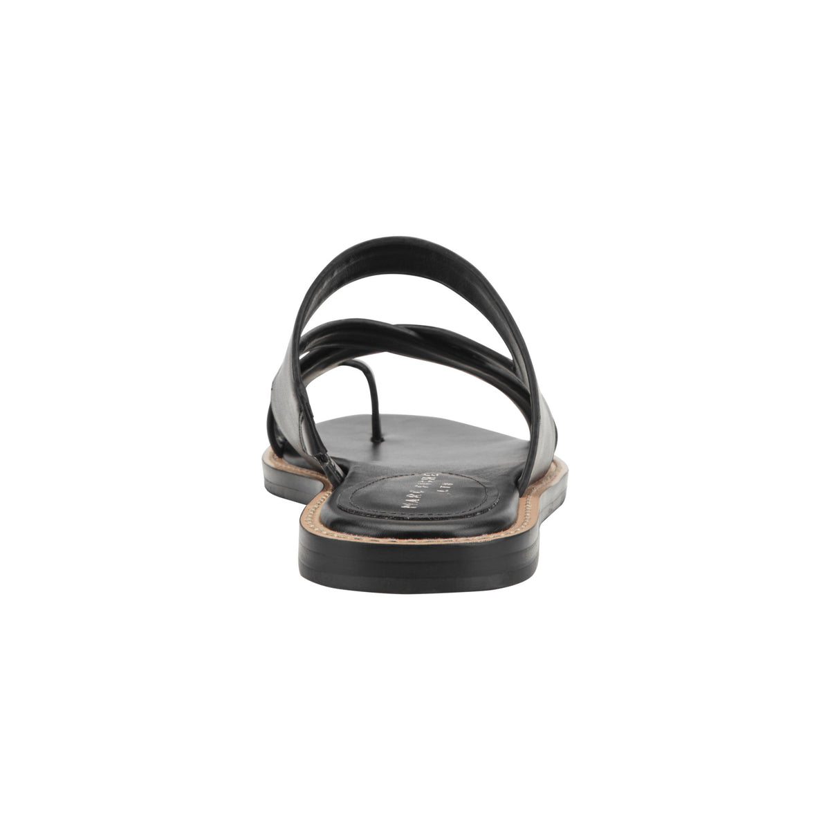 Genella Flat Leather Sandal - Black Leather | Marc Fisher