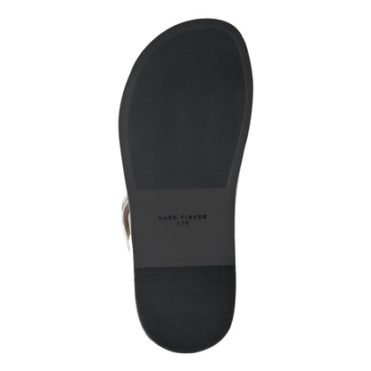 Gia Flat Leather Sandal - Cream Leather | Marc Fisher