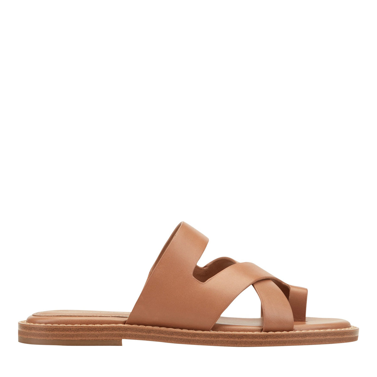 Genella Flat Leather Sandal - Natural Leather | Marc Fisher