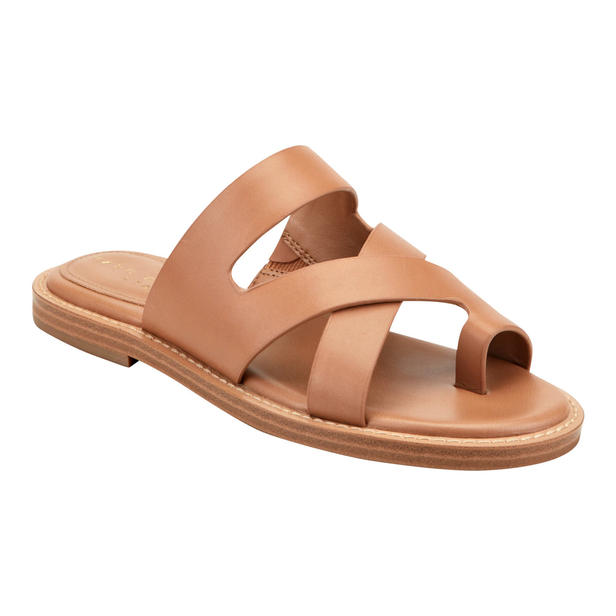 Genella Flat Leather Sandal - Natural Leather | Marc Fisher